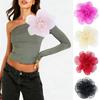 Handmade Oversized Yarn Flower Fairy Style Flower Corsage Elegant Dress Pin  Women