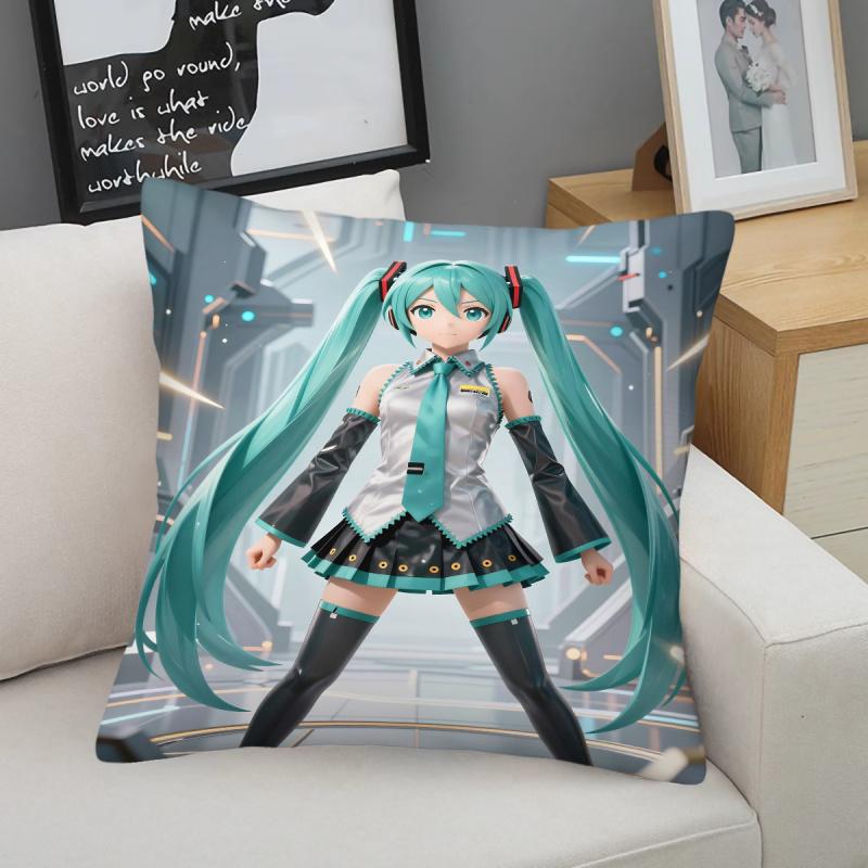 Sci-Fihatsune Miku Throw Pillow 18.18Inch Cushion Accent Pillow Includes Pillow Core Hd Print For Teens Sofa Bedroom Living Room