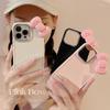 Cute Pink Bow Iphone17 Apple 16 Mobile Phone Case 11 Three-dimensional 13 Silicane 14 Promax Suitable for 12 Sets