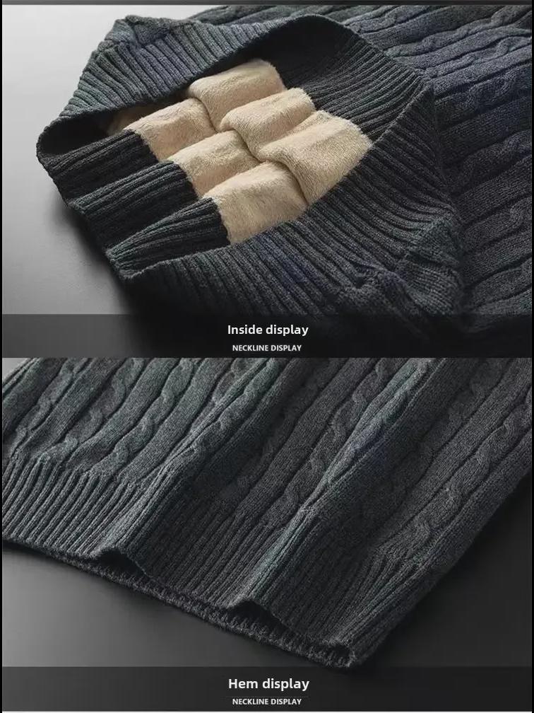 Men's Plus Velvet Thermal Underwear & Turtleneck Sweater - Zodiac Tiger/Rabbit Year Winter Collection