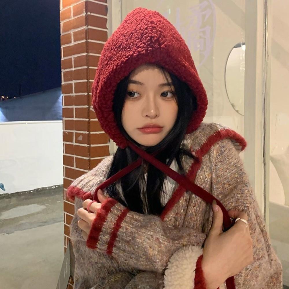 Solid Color Plush Hat Anti-cold Lambswool Cap Fashion Winter Hat Winter Season