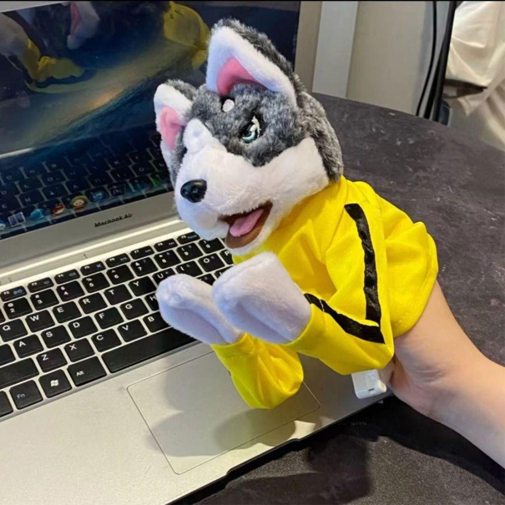 1/2Pcs Plush Husky Vocal Hand Puppet with Sound Tricky Doll Funny Boxing Dog Doll