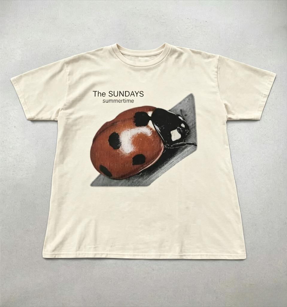 The Sundays Summer Time Vintage Cotton Tshirt Funny Pattern Print Tee Unisexs Womens Ins Style Yk Streetwear New T Shirt