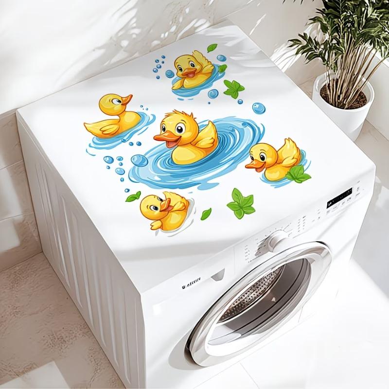 Yellow Duck Bathroom Wall Sticker PVC Removable Waterproof Decal for Cute Toilet Sink Childrens Decor