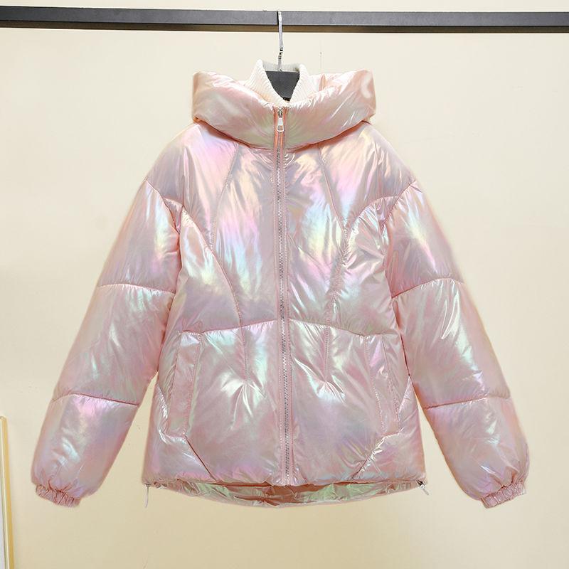 Яркая зимняя универсальная короткая пуховая куртка с капюшоном Модная стеганая куртка хлебного белого цвета