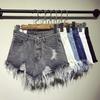 Female Fashion Casual Summer Cool Women Denim Shorts High Waists Fur-lined Leg-openings Plus Size Sexy Short Jeans