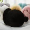 Foldable Earmuffs Winter New Fashion Simple Black Long Faux Rabbit Fur Earmuffs for Woman Man  Christmas Party Gifts
