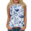 Women's Casual Round Neck Printed Sleeveless Vest Tops Vest