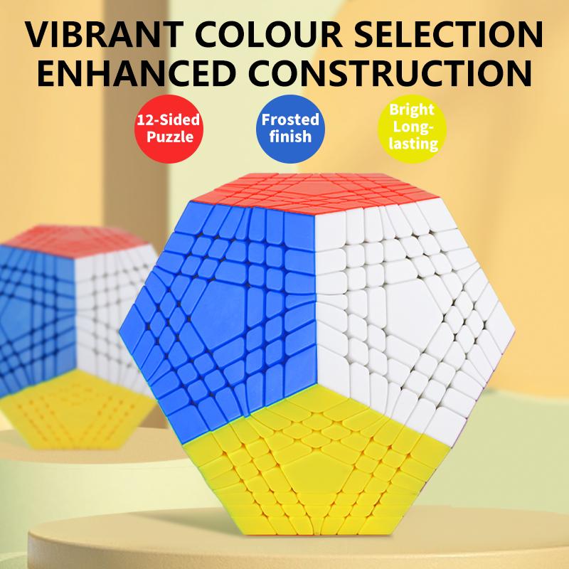 Sengso Speed Cube Megaminx 2X2 3X3 4X4 5X5 6X6 7X7 12-Sided Puzzle Dodecahedron For Kids Competition Cube Stickerless Puzzle