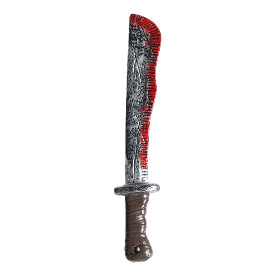 Decorative Bloody Axe Realistic Looking Eco-friendly Plastic Halloween Bloody Fake Machetes Toy for Home