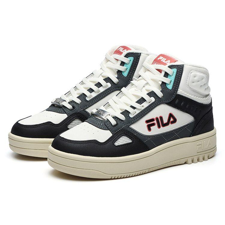 Fila Glory Mid Синтетическая кожа Флис Высокие Винтажные Баскетбольные Кроссовки Женские Черно-белые F12W141216FWB