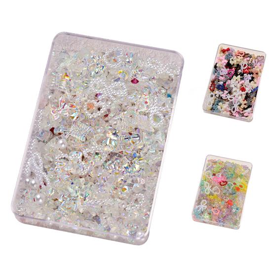 Yousheng 50 г 1 коробка Украшение для ногтей Прозрачный лед Декорирование Гладкая поверхность 3D Бантик Маникюр Блестящее украшение для женщин