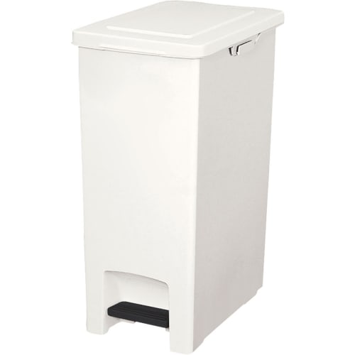 Asvel Evan Pedal 45SD Trash Can with Lid, Lightweight Pedal, 45L, White, Hygienic, A6324