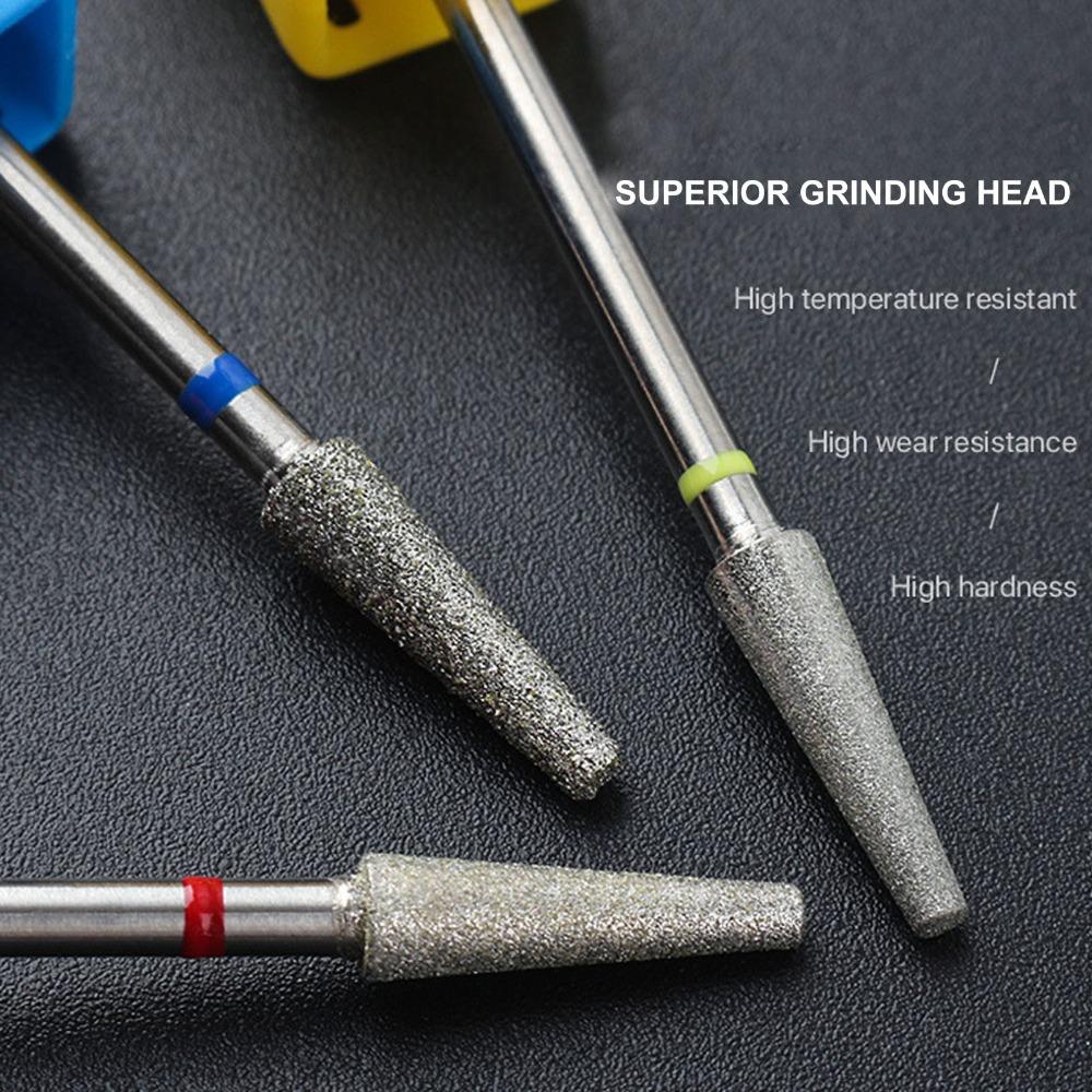 3pcs Front Replaceable Nail Grinding Head Tapered Shape Manicure Tool Set Nail Removal
