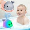 Kids Whale Bath Toy with Lights Water Spray Baby Shower Flashing Bathroom Gift