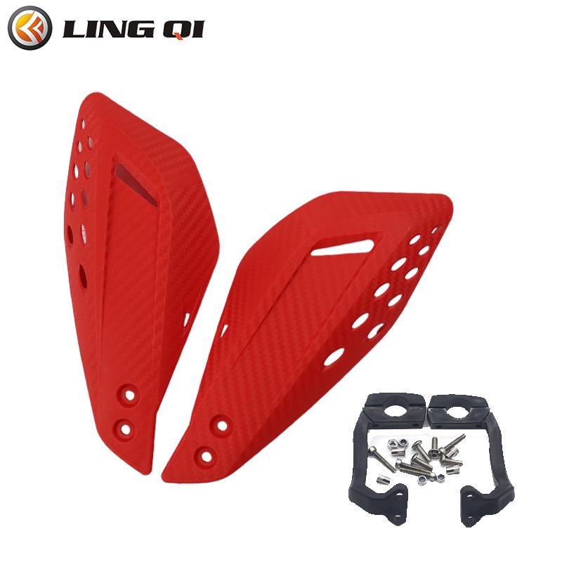 LINGQI Carbon Fiber Texture Universal Handlebar Protector Handguard Fit for Dirt Bike Front Brush Guard Bar Handle Protector