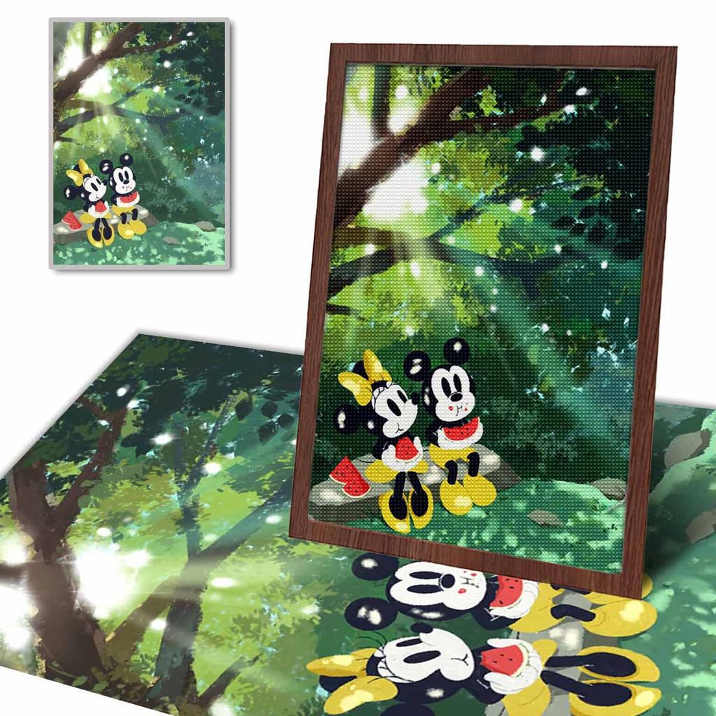 Full Round Diamond Painting Eating Watermelon Under The Shade of A Tree  Art Rhinestone Picture Mosaic DIY 5D Cross Stitch Embroidery Home Decoration