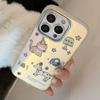 Позолоченный Милый Милый Питомец Подходит для Чехла Мобильного Телефона Iphone17 16 Лазерный 15Promax Поколение 14 Мультяшный 11 Гальваническое Покрытие