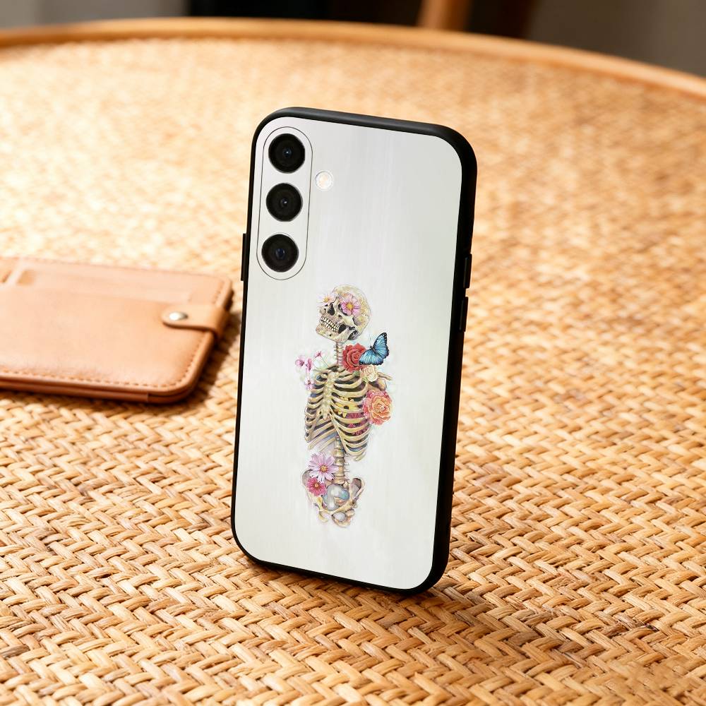 A-Art S-Скелет S-Череп Чехол для телефона для Samsung A73,72,71,53,52,51,22,91,80, Мягкое черное покрытие