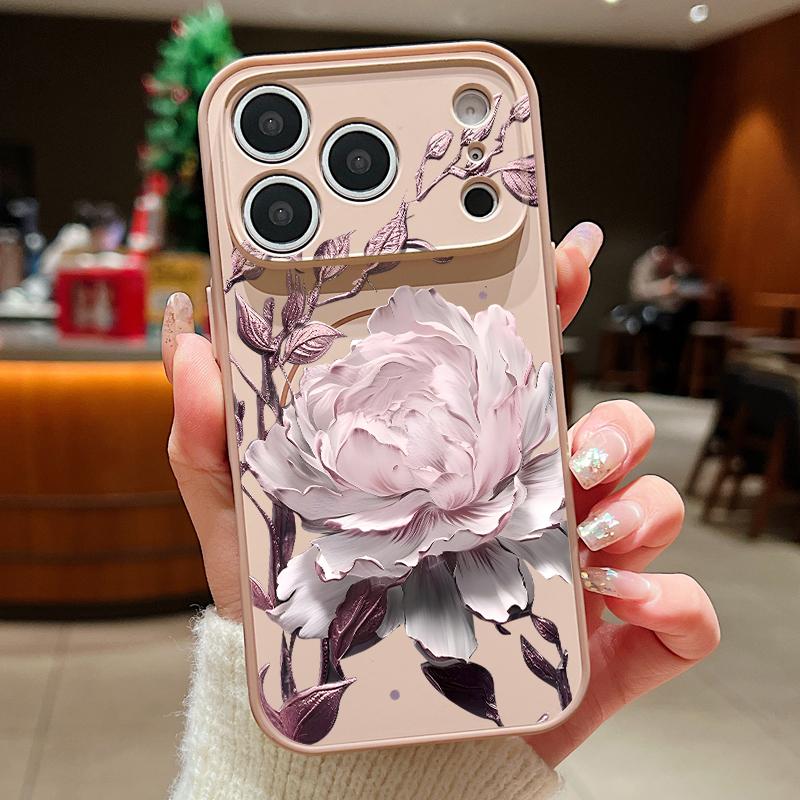 Чехол с узором из разноцветных цветов Для iPhone 17 Pro Max iPhone 16 15 14 13 Pro Max Магнитный Для Magsafe Гибридный ТПУ+ПК Матовый Чехол