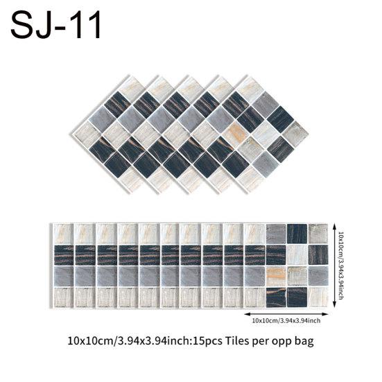 15шт 3D наклейка водонепроницаемая мозаика настенная анти-масло кухня ванная комната DIY декор
