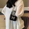 Handbag Bow Buckle PU Bag Pu Leather Women's Shoulder Bag Casual Silver Bucket Bag  Storage phone