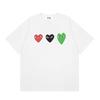 Cotton Short Sleeve T-Shirt With Heart Embroidery Couples Loose Fit Unisex Streetwear Tee
