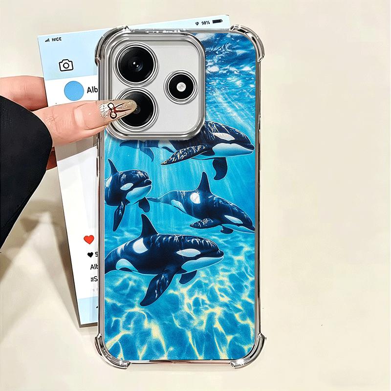Мягкий чехол для телефона с узором «Косатка в океане» для Xiaomi Poco X7 X8 Pro Max X6 X5 X3 F8 Ultra F7 M8 M7 M5S Redmi 15C 15A 15 14C 13C 12C 13