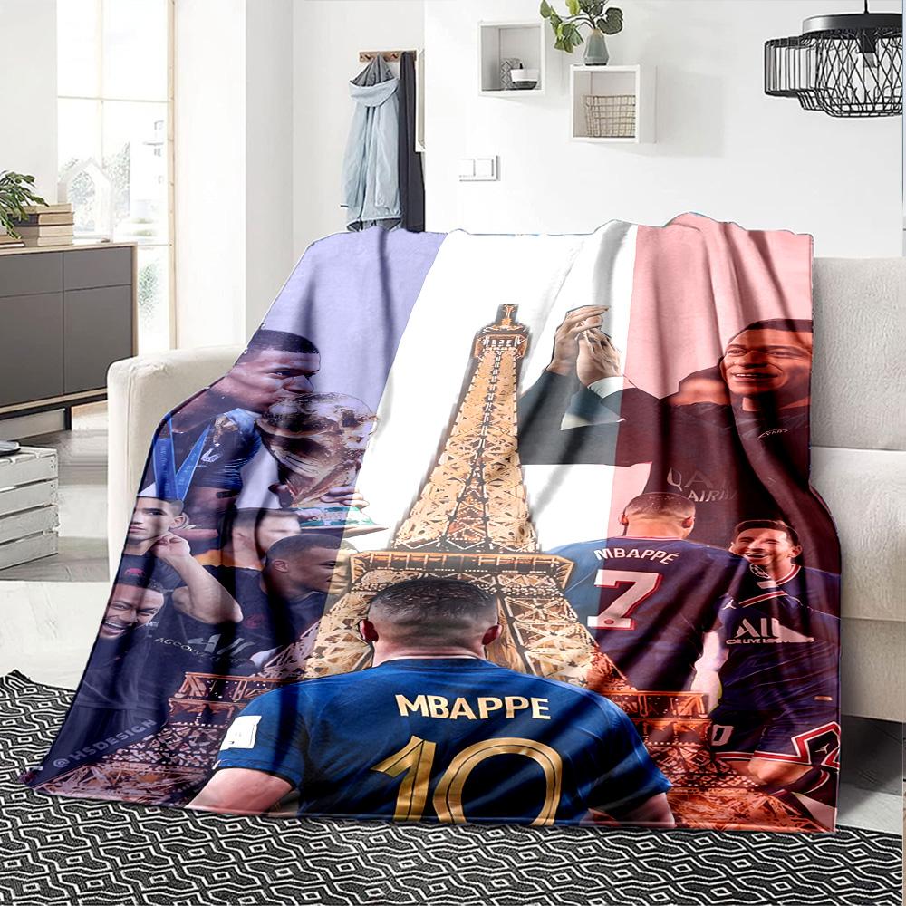 Parisian Football Celebration Blanket Soft Warm Cozy Great for Office Sofa Picnics for All Seasons Digital Print