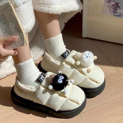 Модные плюшевые тапочки для женщин, мужчин, зимние женские тапочки, теплые плюшевые хлопковые туфли для дома, пары, нескользящие тапочки 36-41