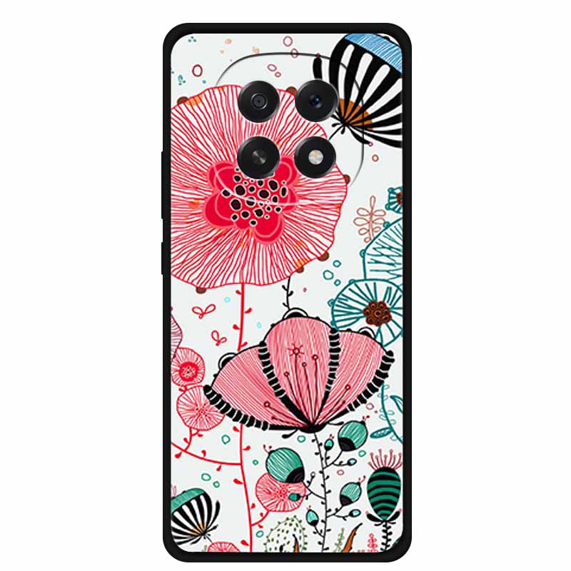 For Oppo A5 5G Phone Case 3D Relief Emboss Flowers Back Cover Black TPU Silicone Soft Case For Oppo A 5 PKQ110 Cases 6.7" Fundas