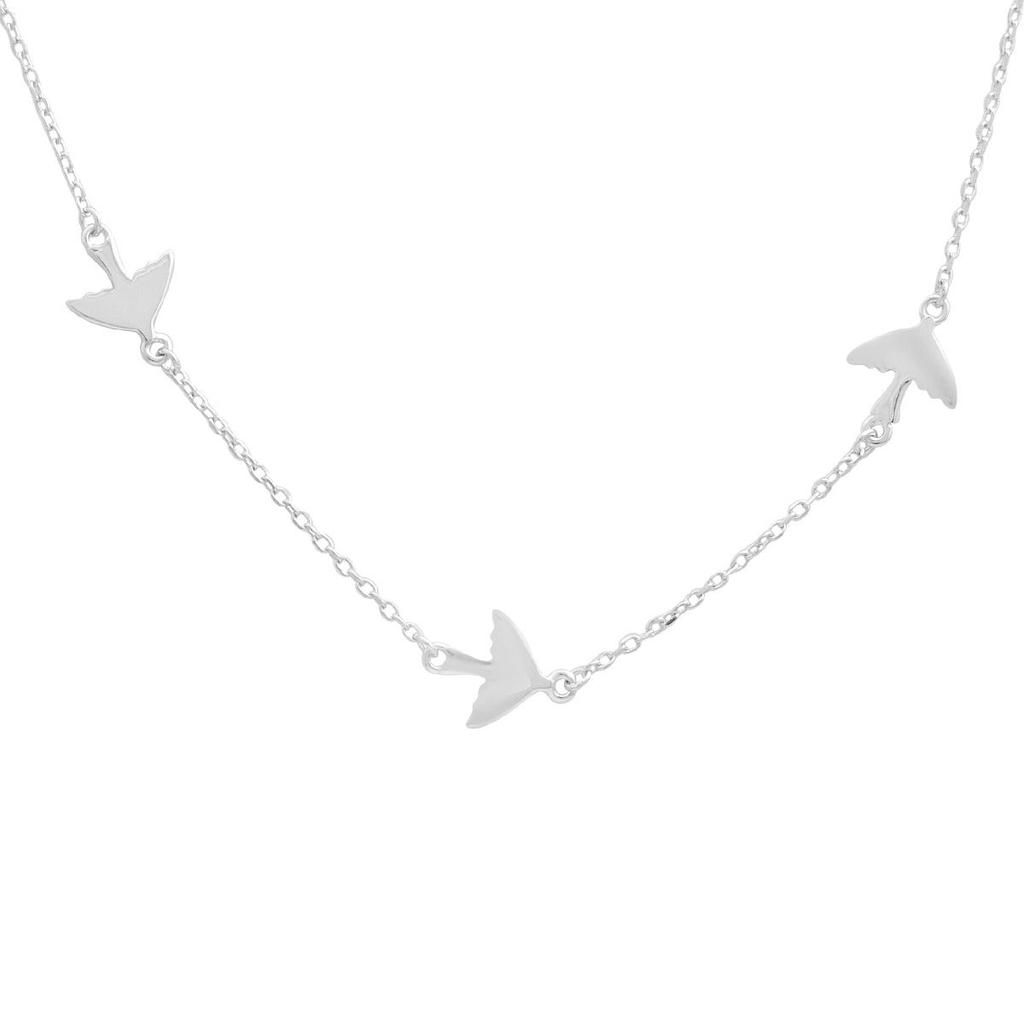 Серебряное колье с без камней, вес изделия 2,9 гр (2184027)