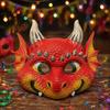 Durable Dragon Halloween Mask 3D Cute Full Face Mask, Party Baby Lightweight Breathable Eyelet Role Play Costume with Realistic Scales And Horns