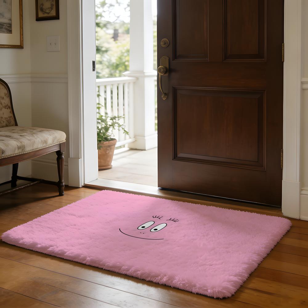 Floor Mat Soft Flannel Rug Non Slip Absorbent Mat for Bathroom Bedroom Home Decor Kwaii Anime B BarbapapaS