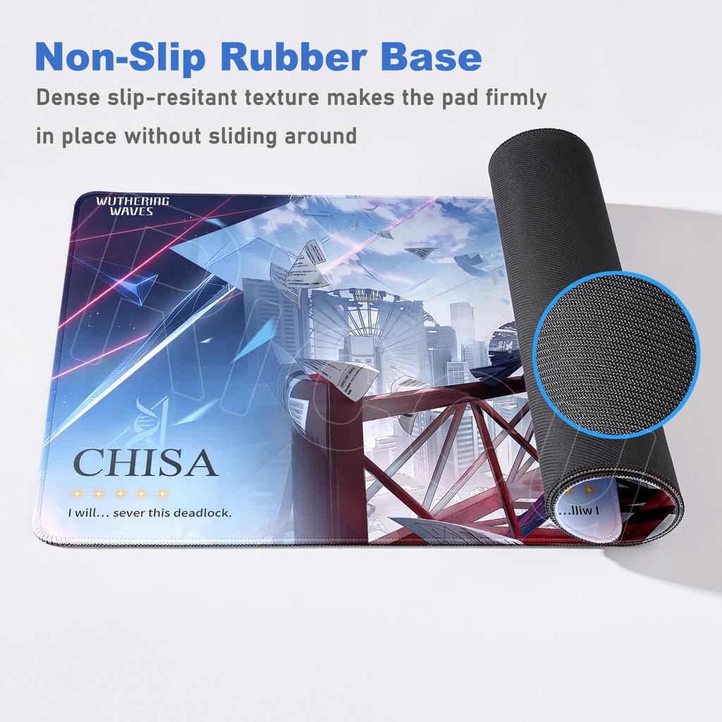 New Role Kawaii Chisa Mousepad Gaming Wuthering Waves Cute Anime Girl Mouse Pad 900x400mm Computer Non-slip Rubber Keyboard Mats