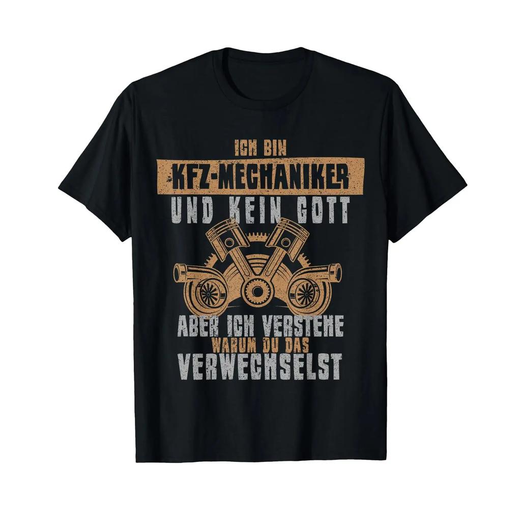 Werkstatt Schrauber Gott Design T Shirt For Car Mechanics Vintage Unisex Designer Clothes Streetwear Casual Comfortable