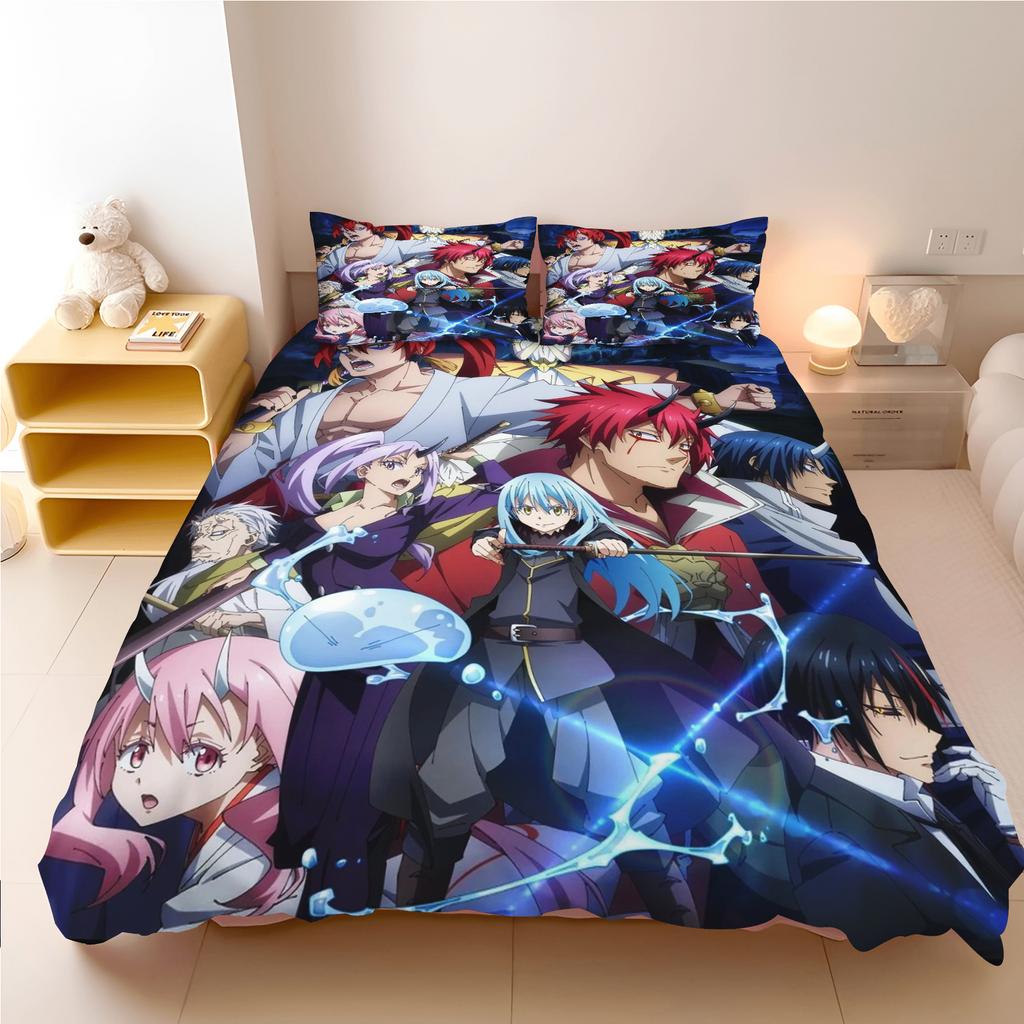 That Time I Got Reincarnated as a Slime Rimuru Ranga Anime Duvet Cover Set Soft Bedding Set Pillowcase Home Bedroom Decoration