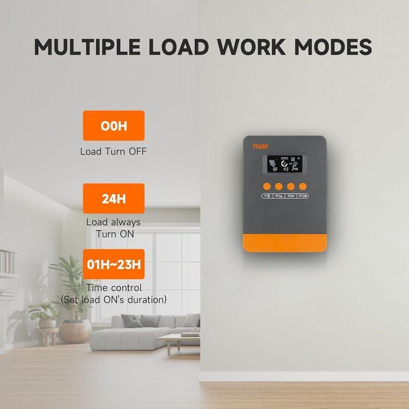 PowMr 25A/35A/45A MPPT Контроллер заряда солнечных батарей для 12V/24V Литиевой батареи LCD Регулятор 100VDC Солнечная панель Двойной USB Контроллер