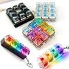 Брелок-клавиатура с 4/9 кнопками для пальцев со светодиодной подсветкой RGB, игрушка-антистресс для снятия напряжения, успокаивающие аксессуары