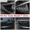 Для Tesla Model Y - 2024 Боковой Вентиляционный Окно Жалюзи Шторка Передний Противотуманный Свет Бровь Угол Покрытия Отделка Углеродное Волокно Аксессуары