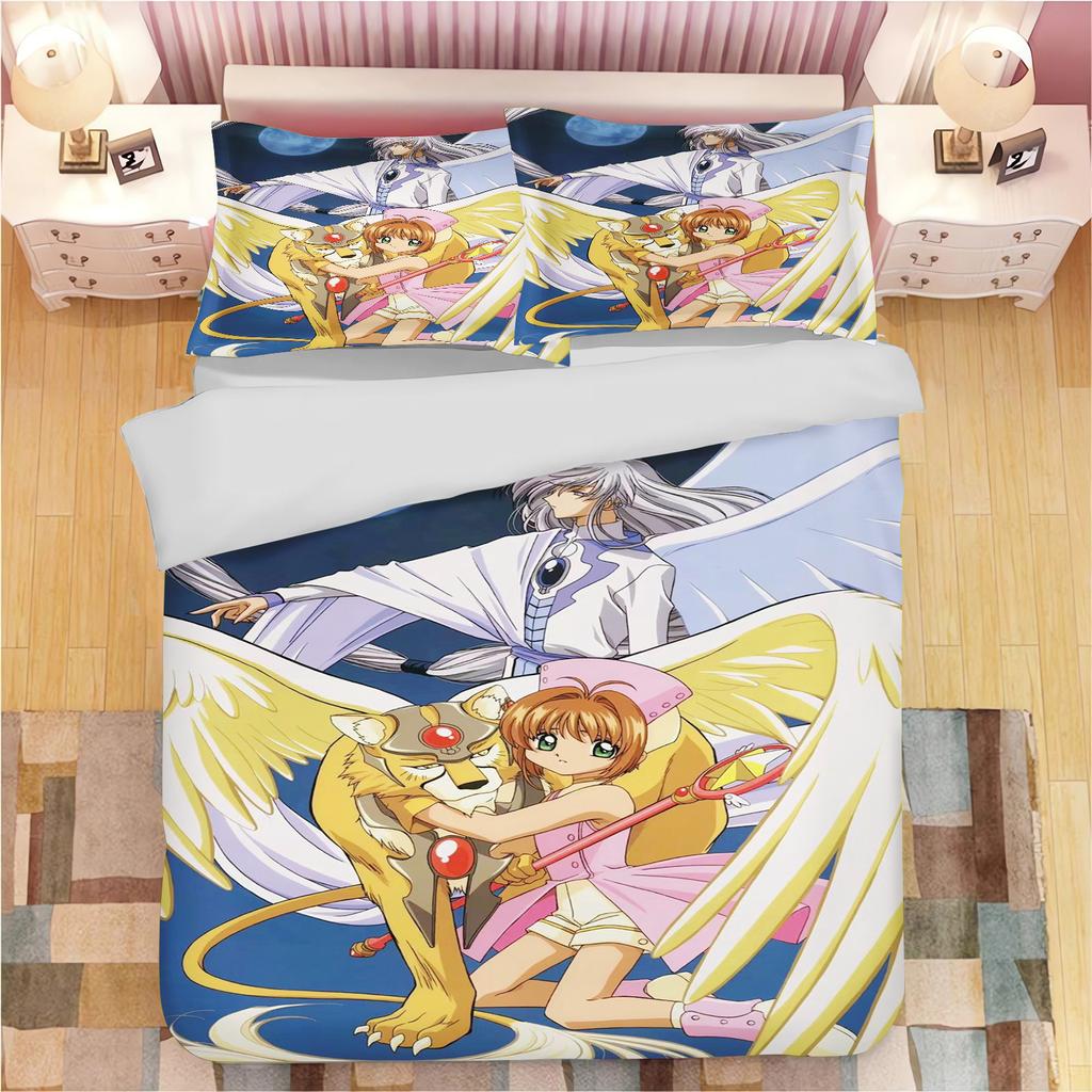 Аниме Наволочки с принтом Cardcaptor Sakura для взрослых и детей Пододеяльник Одеяло Домашняя мода Мальчики Девочки 3D Постельное белье