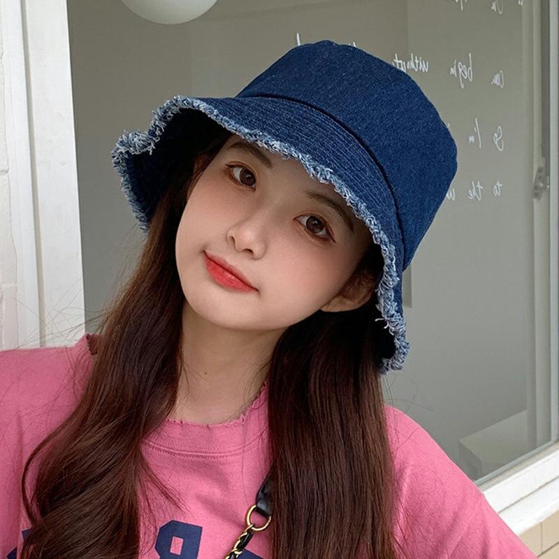 Весна и лето новый деним старый грубоватый край короткий полевой панама солнцезащитный козырек панама для пар панама для женщин