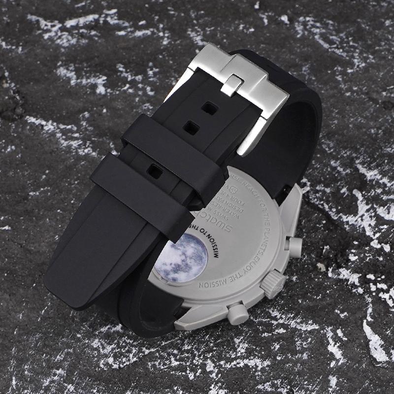 Для ремешка для часов бренда Omega Swatch Co Силиконовый Planet System Изогнутый силикон Для ремешка для часов Rolex Water Ghost 18 мм 19 мм 20 мм 21 мм 22 мм
