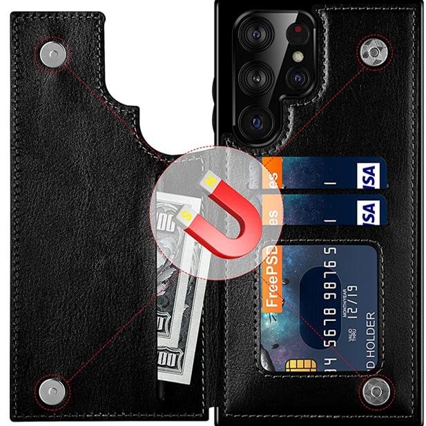 Для Galaxy S23 S22 Samsung S21 Ultra S20fe S10 S9 Plus A12 A22 A32 A52 A51 iphone 14 13 12 11 Pro Max Кошелек Чехол Держатель для карт Кожа PU Магнитный Чехол