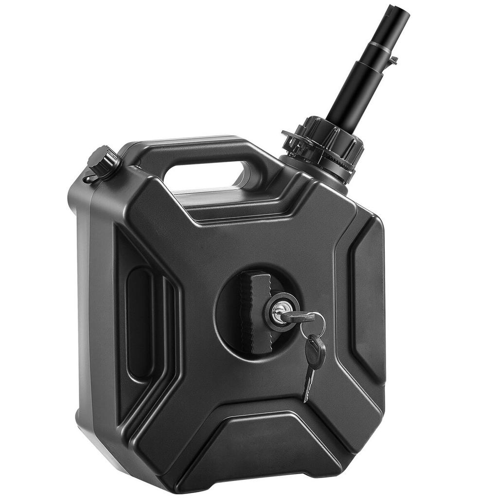 Fuel Container, 5 L, Gas Can with Spout and Lockable Bracket, 15 L/min Max Flow Rate, Secure & Leak-proof, Portable Flat Fluid Container for Most Cars