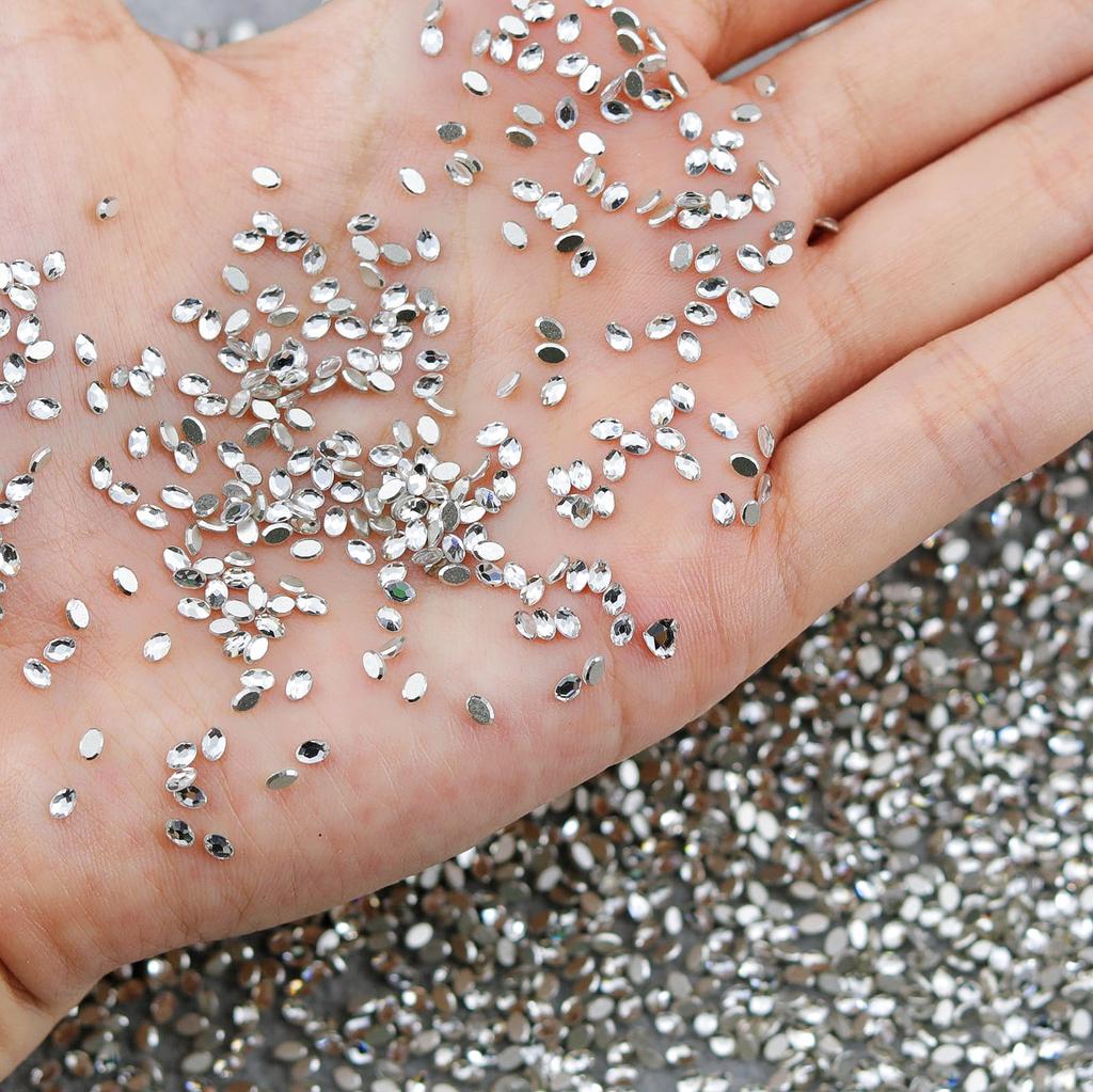 Super Flash K9 White Crystal Flat Bottom Inverted Edge Nail Art Diamond Prism 1:1 Imitation Huazi Inverted Edge Does Not Fall Off The Bottom Nail Art