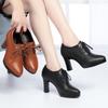 Fashion 2025 Women Fashion High Quality Short Ankle Boots Lady Classic Brown Spring & Autumn High Heel Boots