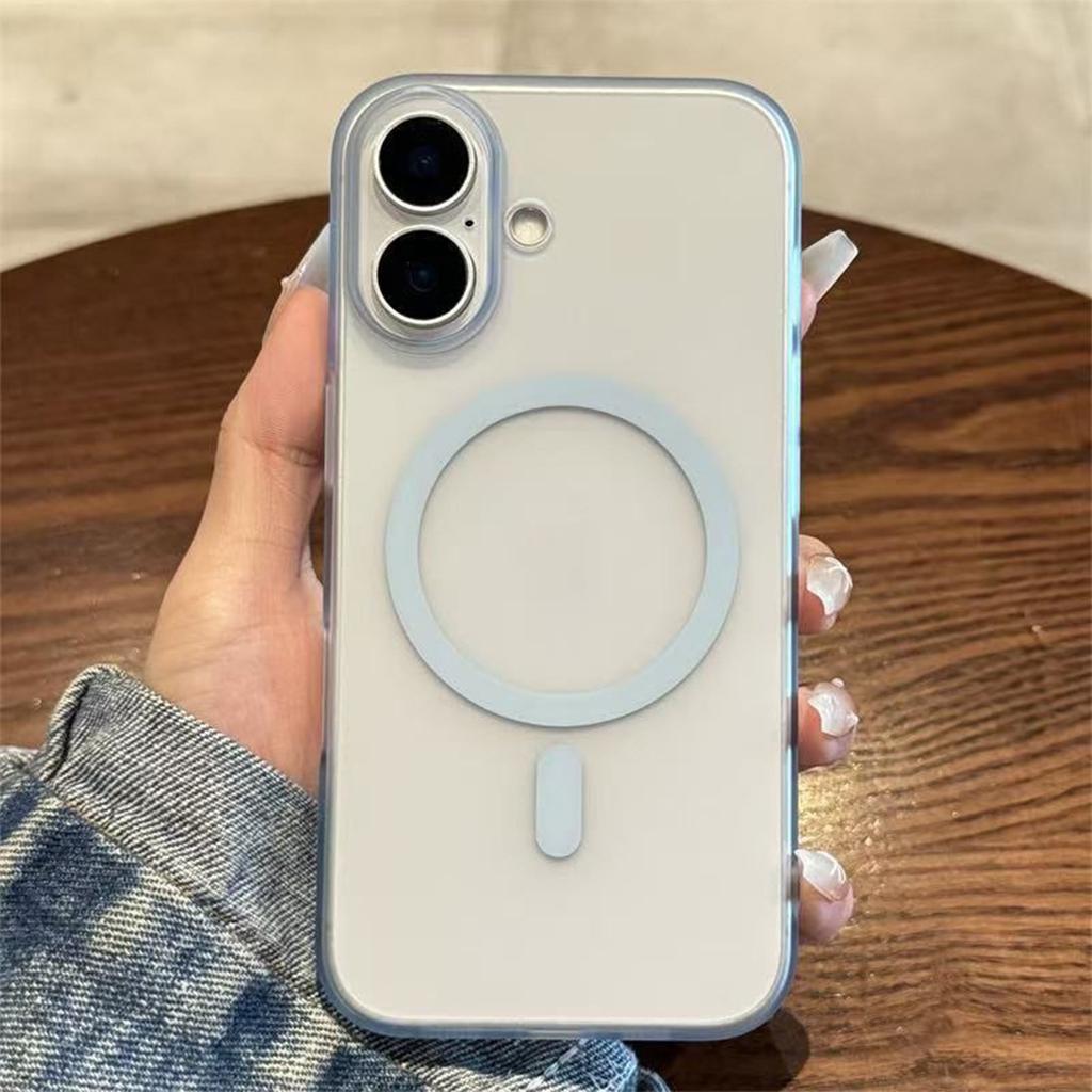 For Apple 14promax Ice Fog Magnetic Mobile Phone Case for Apple Mobile Phone Protective Case Cartoon High-end Pc Magnetic Suction