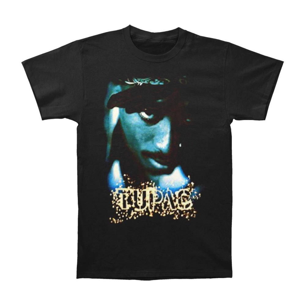 Men's Tupac Blue T-shirt Small Black