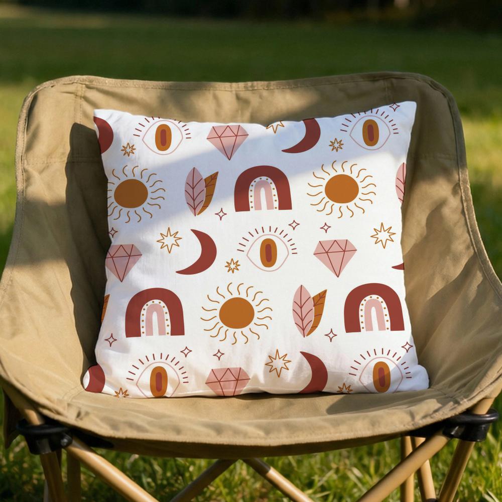 Abstract Boho Pattern Cushion Cover Soft Reversible Durable Pillow Cover MultiScene Use for Home Car Daily Comfort